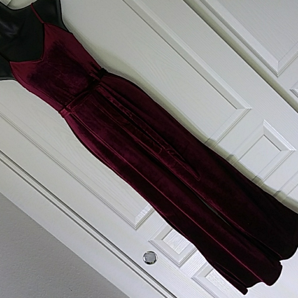 Forever21 Velvet wide leg jumpsuit